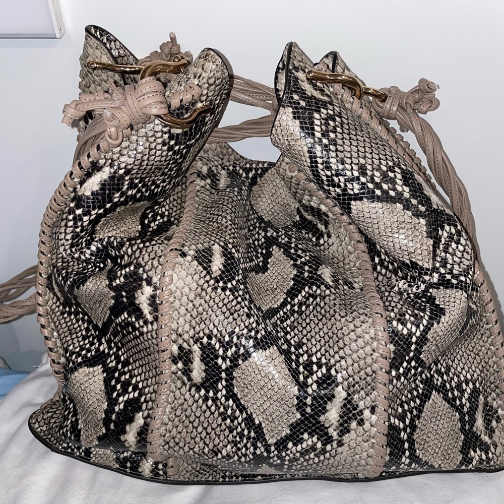 Stuart Weitzman Coquette Bag- Python Embossed Leather.